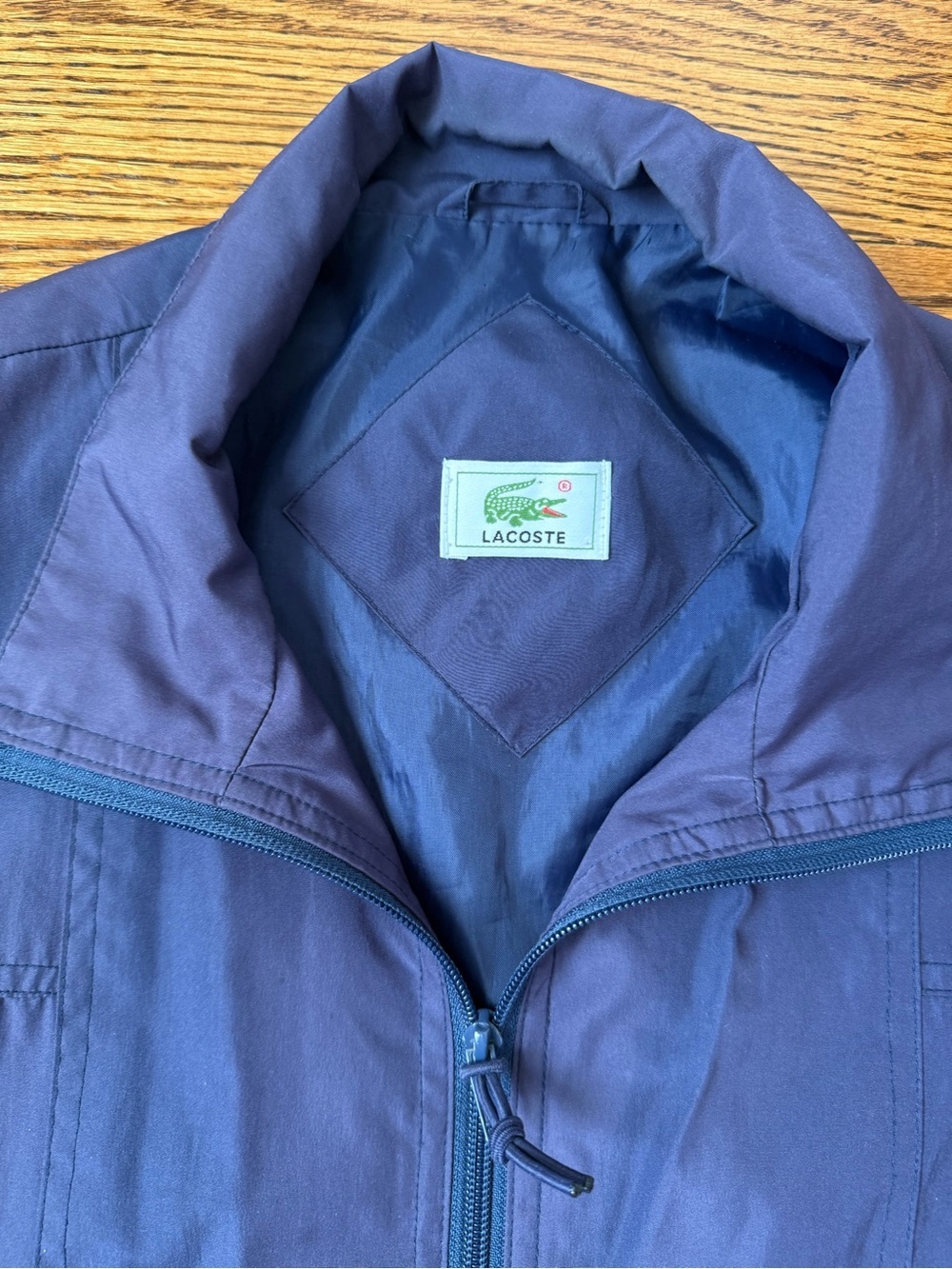 Lacoste Vintage 90s Navy Blue Nylon Windbreaker Jacket M